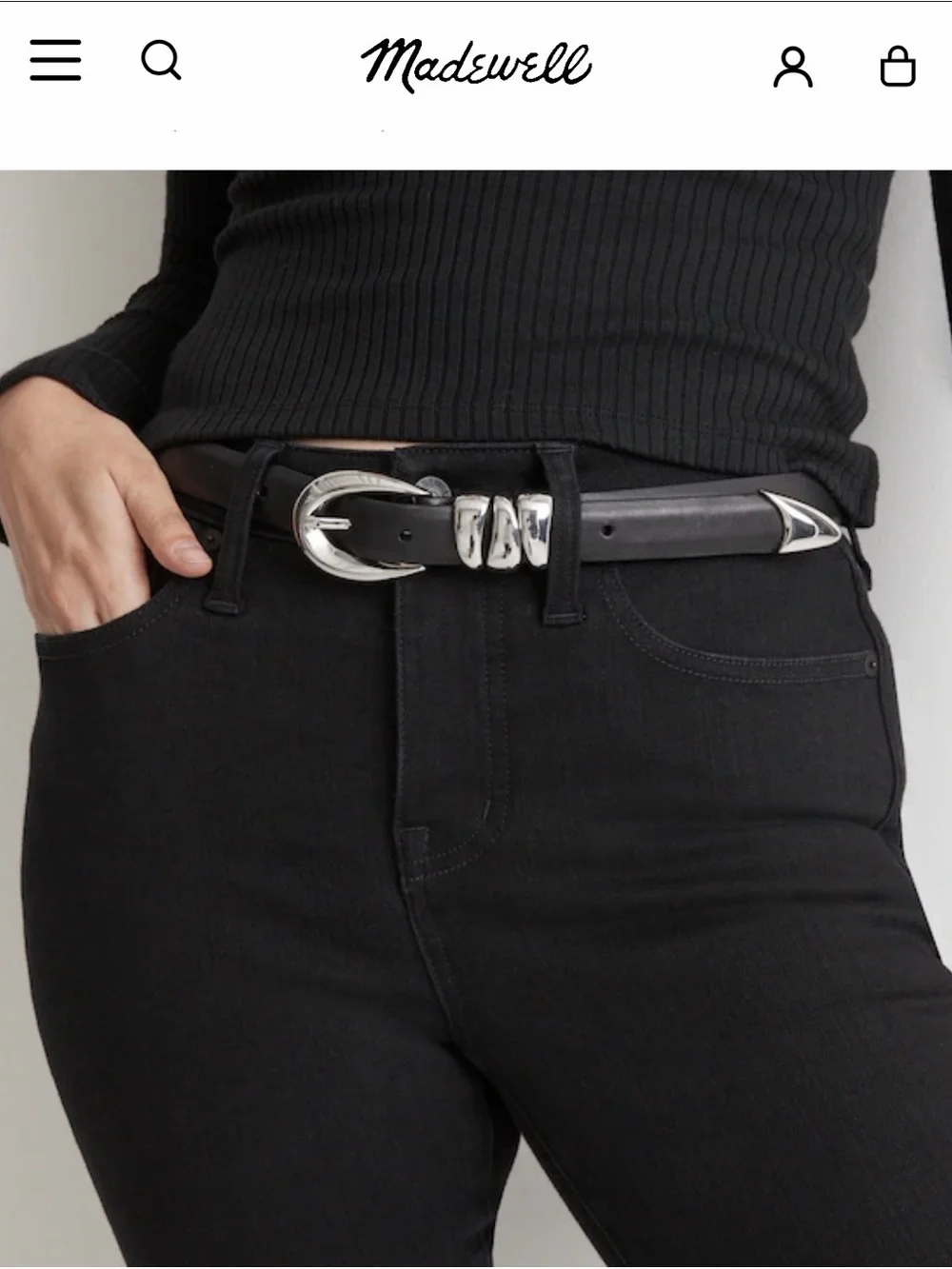 Madewell Triple Metal Keeper Belt